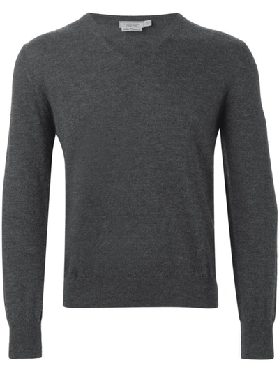 Fashion Clinic Timeless V-neck Jumper In Grey