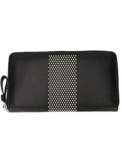 Alexander Mcqueen Studded Zip Around Wallet In Black