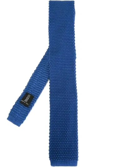 Fashion Clinic Timeless Woven Tie In Blue