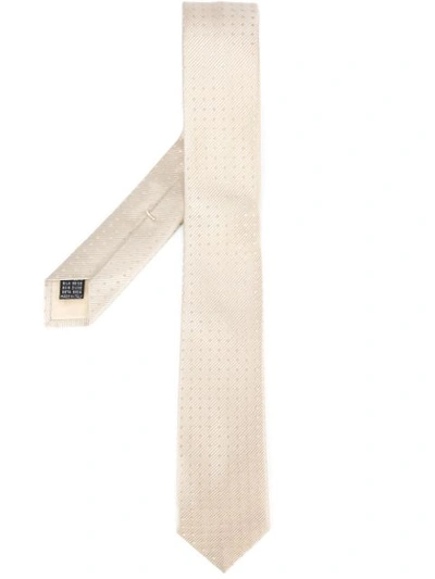 Fashion Clinic Timeless Woven Tie In Neutrals