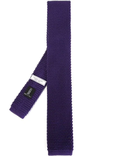 Fashion Clinic Timeless Knitted Silk Tie In Purple
