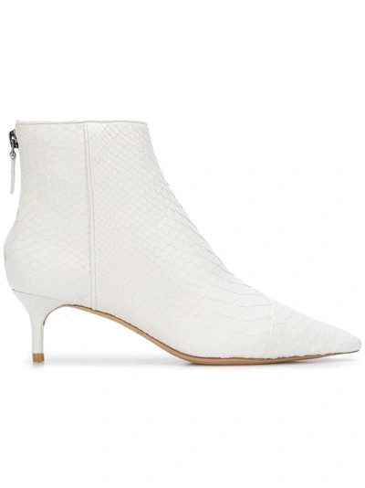 Alexandre Birman Kittie Python Skin Boots In White