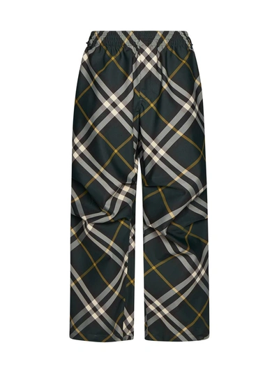 Burberry Elasticated-waist Check Trousers In Green