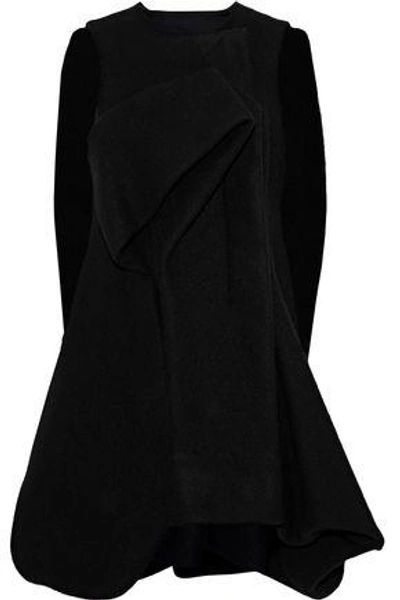 Rick Owens Woman Oversized Cape-effect Brushed-wool Coat Black