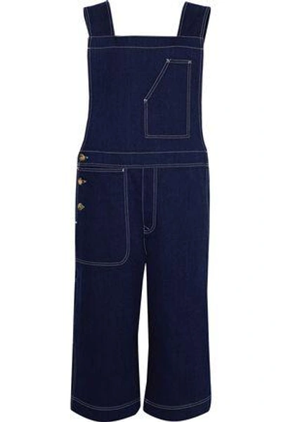 Acne Studios Woman Tegel Cropped Denim Overalls Dark Denim