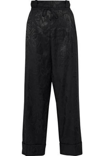 Acne Studios Tien Wo Jacquard-twill Straight-leg Pants In Black