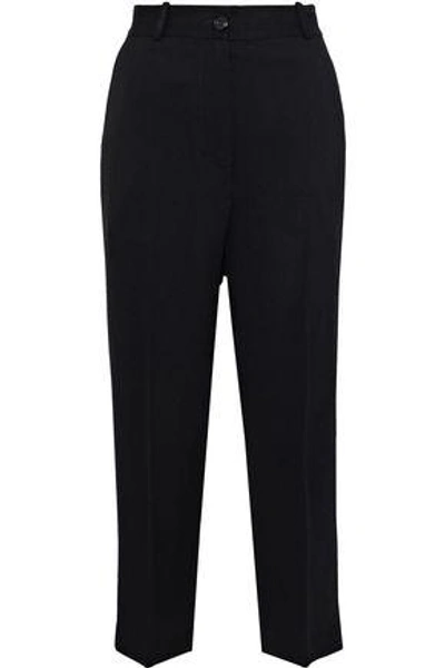 Acne Studios Woman Imber Fluid Cropped Crepe Tapered Pants Black