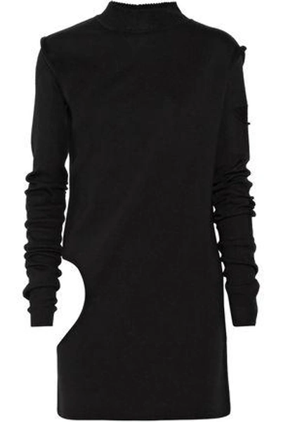 Rick Owens Woman Convertible Cutout Wool Sweater Black