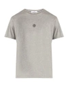 Stone Island Reflective Logo Cotton T-shirt In Grey