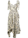 Proenza Schouler Sweetheart-neck Tie-straps Paisley Floral-print Midi Dress In Multi