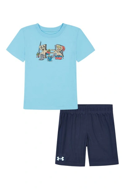 Under Armour Kids' Simple Life T-shirt & Shorts Set In Sky Blue