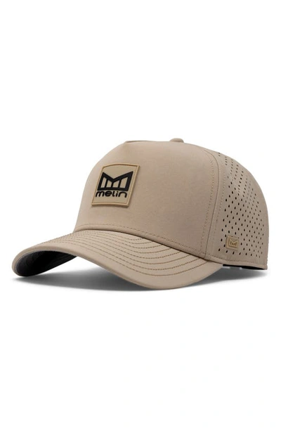 Melin Odyssey Stacked Hydro Performance Adjustable Baseball Cap In Khaki