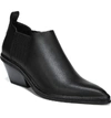 Vince Women's Farly Pointed-toe Mid-heel Ankle Booties In Black Pebbled Leather