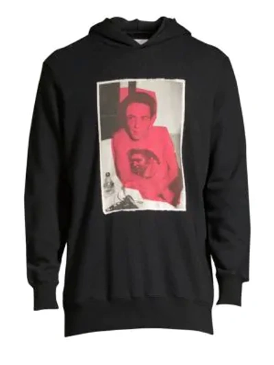 Ovadia & Sons Joe Strummer Print Hooded Sweatshirt In Black