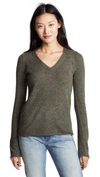 Atm Anthony Thomas Melillo Cashmere V-neck Sweater In Heather Army