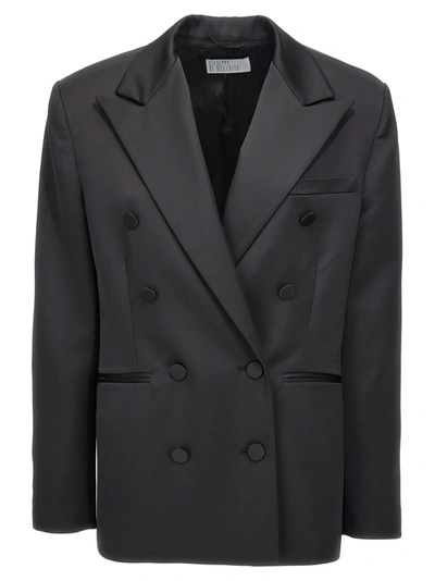 Giuseppe Di Morabito Double-breasted Satin Blazer Blazer And Suits In Black