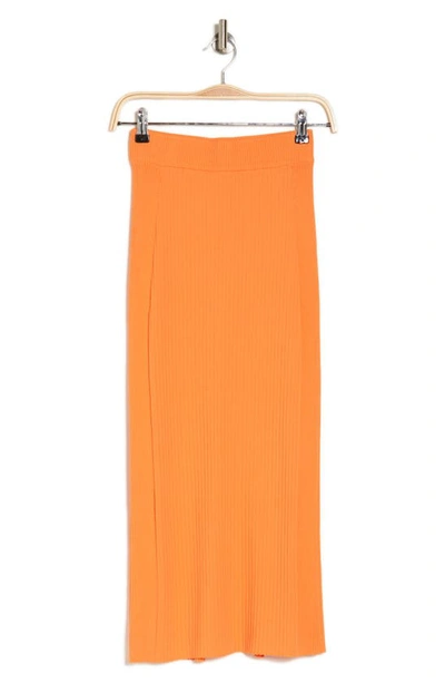 Vici Collection Sweet Sunset Knit Midi Skirt In Orange
