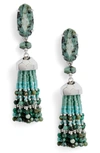 Kendra Scott Dove Tassel Drop Earrings In African Turquoise/ Silver