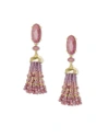 Kendra Scott Dove Tassel Earrings In Pink Rhodonite/ Gold