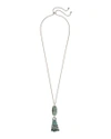 Kendra Scott Eva Adjustable Tassel Pendant Necklace, 32" In African Turquoise/ Silver