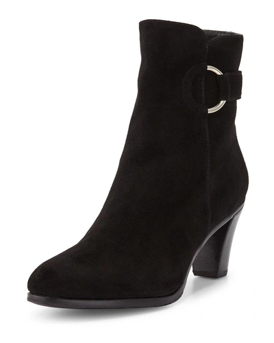 Gravati Suede Booties With Ring In Black