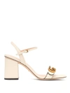 Gucci Gg Marmont Leather Block Heels In White