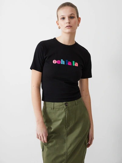 French Connection Ooh La La Fitted T-shirt Black