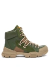 Gucci Flashtrek Leather High-top Trainers In Green