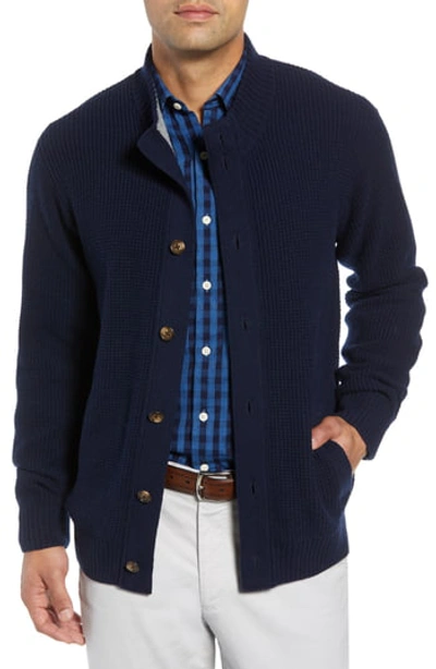 Peter Millar Men's Button-front Wool-blend Cardigan In Blue