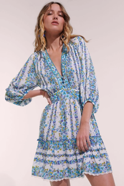 Poupette St Barth Mini Dress Bera In Blue Waves Flowers | ModeSens