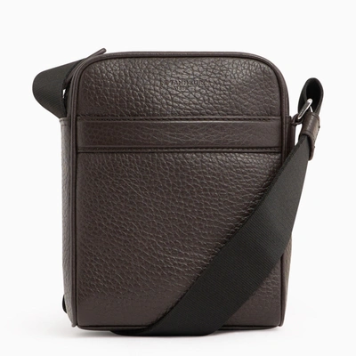 Le Tanneur Charles Small Bag In Buffalo-effect Grained Leather In Brown
