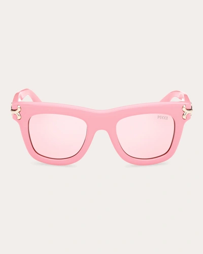 Pucci Women's Shiny Pink Square Sunglasses