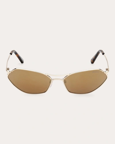 Pucci Women's Goldtone & Brown Mirror Geometric Sunglasses In Goldtone/brown
