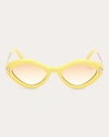 Pucci Women's Geometric-frame Shiny Yellow & Brown Gradient Acetate And Gold-tone Sunglasses Metal/acetate
