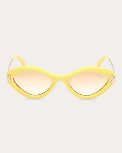 Pucci Women's Shiny Yellow & Brown Gradient Geometric Sunglasses In Yellow/tan Gradient