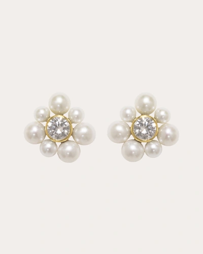 Completedworks Women's Freshwater Pearl & Cubic Zirconia Stud Earrings In White