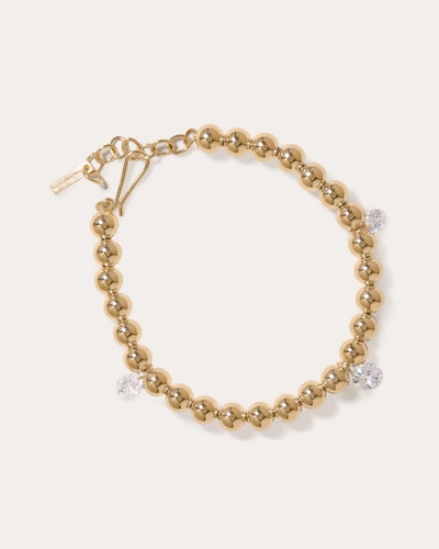 Completedworks 18k Gold Plated Recycled Silver Bracelet With Cubic Zirconia Droplets In Yg