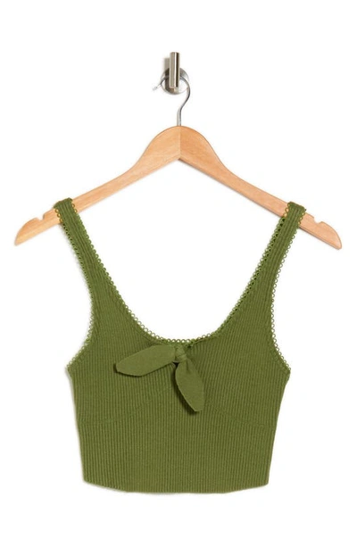 Vici Collection Cindi Rib Crop Sweater Tank In Olive