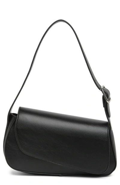 Bcbg Asymmetric Flap Shoulder Bag In Black