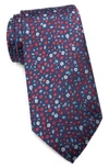 Tommy Hilfiger Botanical Tie In Navy/ Red