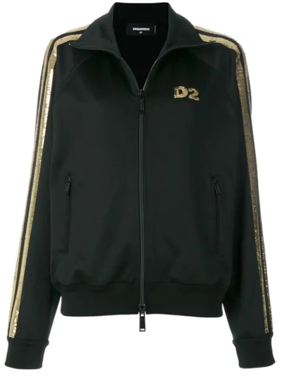 Dsquared2 Track Jacket With Sequins In Black
