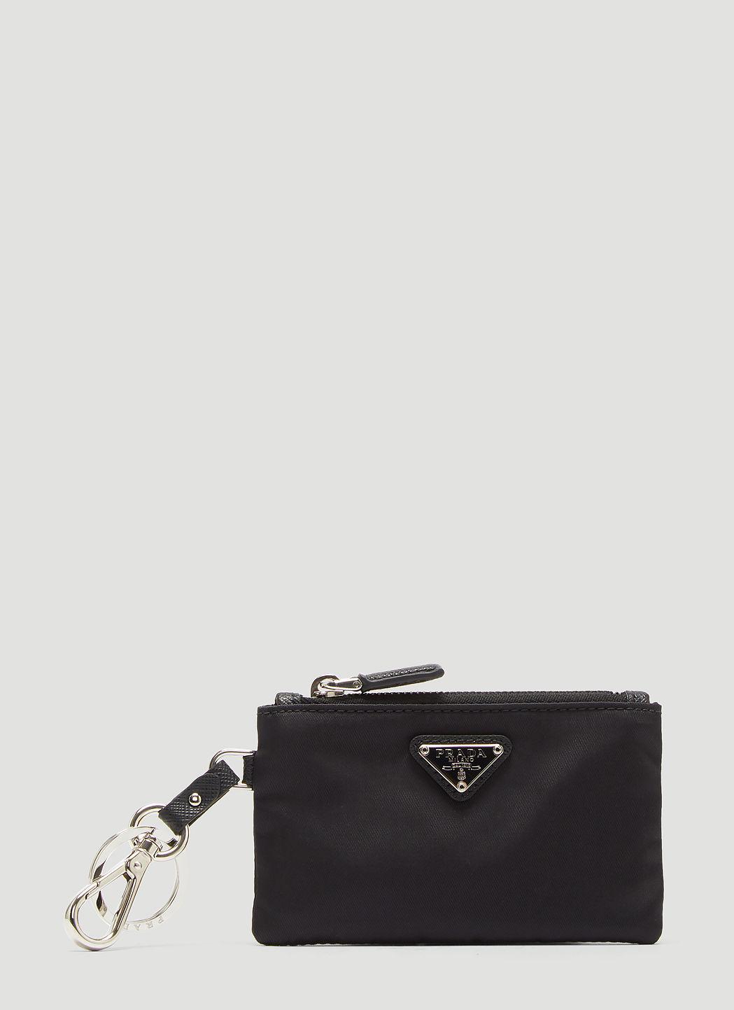 Prada Nylon Key Chain Wallet In Black | ModeSens