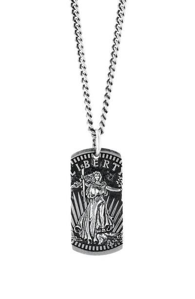 King Baby American Voices Liberty Dog Tag Necklace In Silver