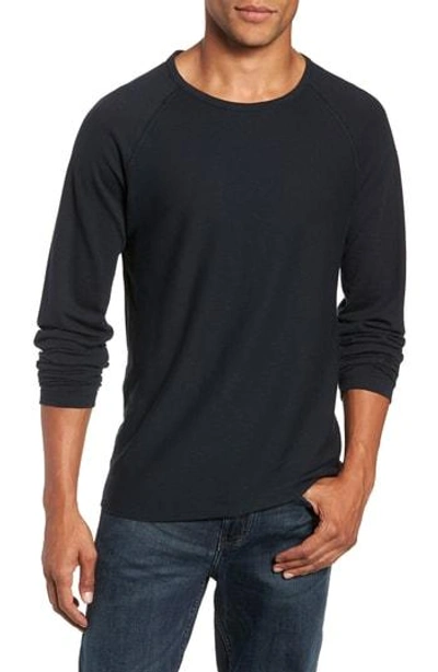 Billy Reid Regular Fit Long Sleeve T-shirt In Carbon Blue