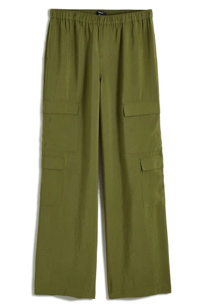 Madewell Pull-on Wide Leg Cargo Pants In Desert Olive