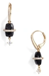 Nadri Noir Onyx Drop Earrings In Onyx/ Gold