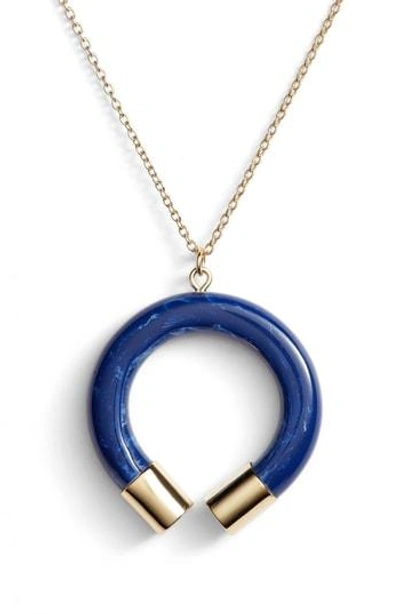 Argento Vivo Marbleized Horn Pendant Necklace In Gold