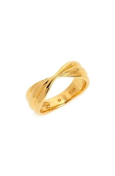 Jcrew Demi Fine 14k Gold Plate Twisted Ring