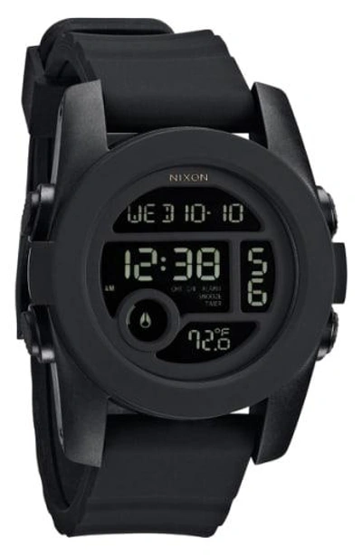 Nixon 'the Unit 40' Round Digital Watch, 40mm In Black