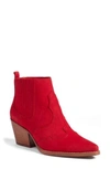 Sam Edelman Winona Bootie In Deep Red Leather